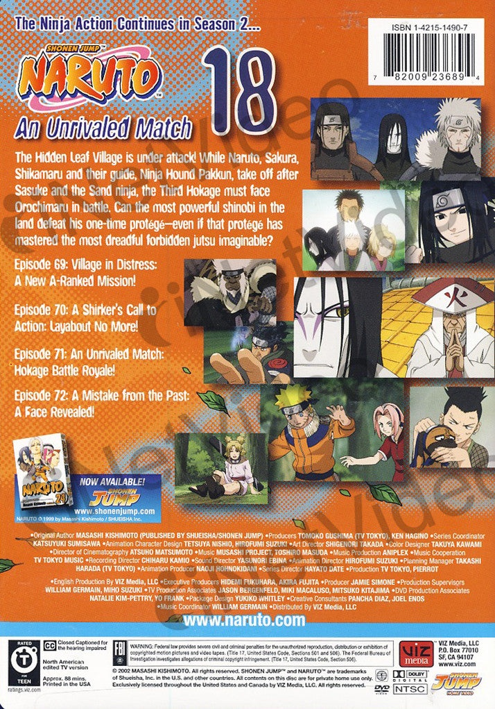 Naruto - Vol. 18 - An Unrivaled Match - Second Season