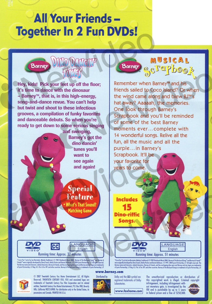 Barney (Dino Dancin Tunes /Musical Scrapbook) (Double Feature) (Maple)