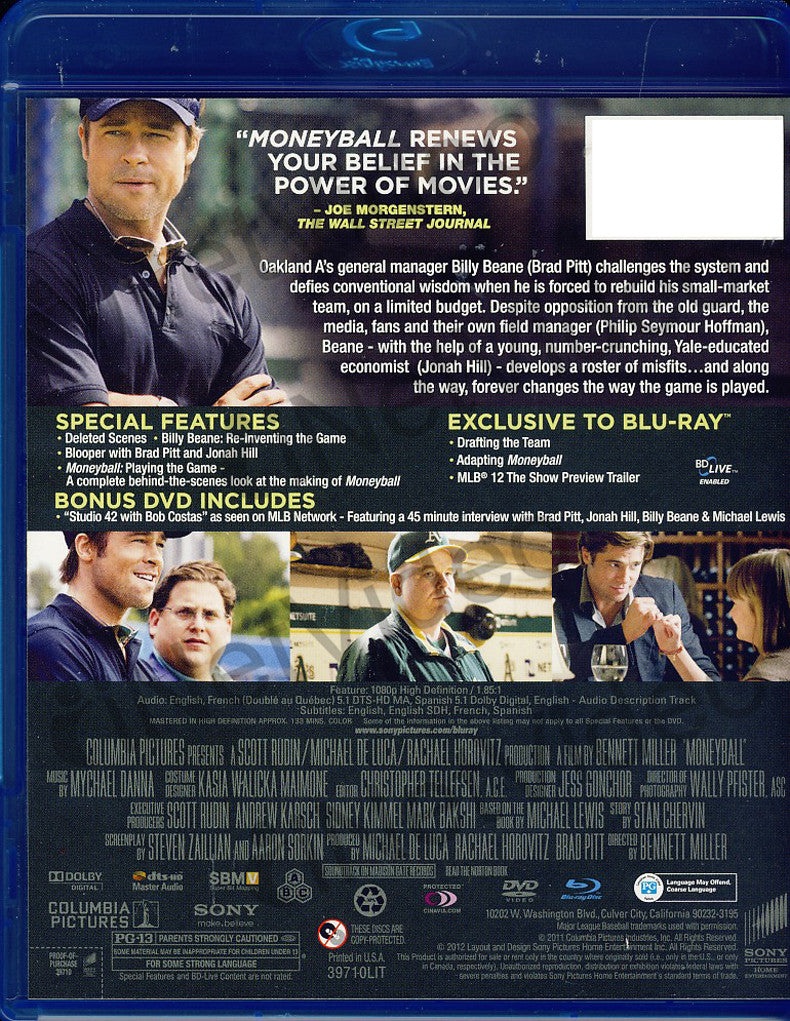 Moneyball (Blu-Ray/Dvd Combo) (Blu-Ray) (Slipcover)