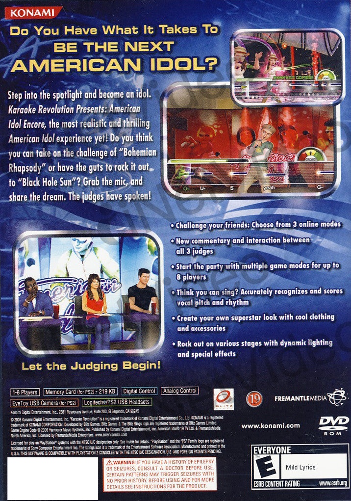 Karaoke Revolution Presents: American Idol Encore (Playstation2)