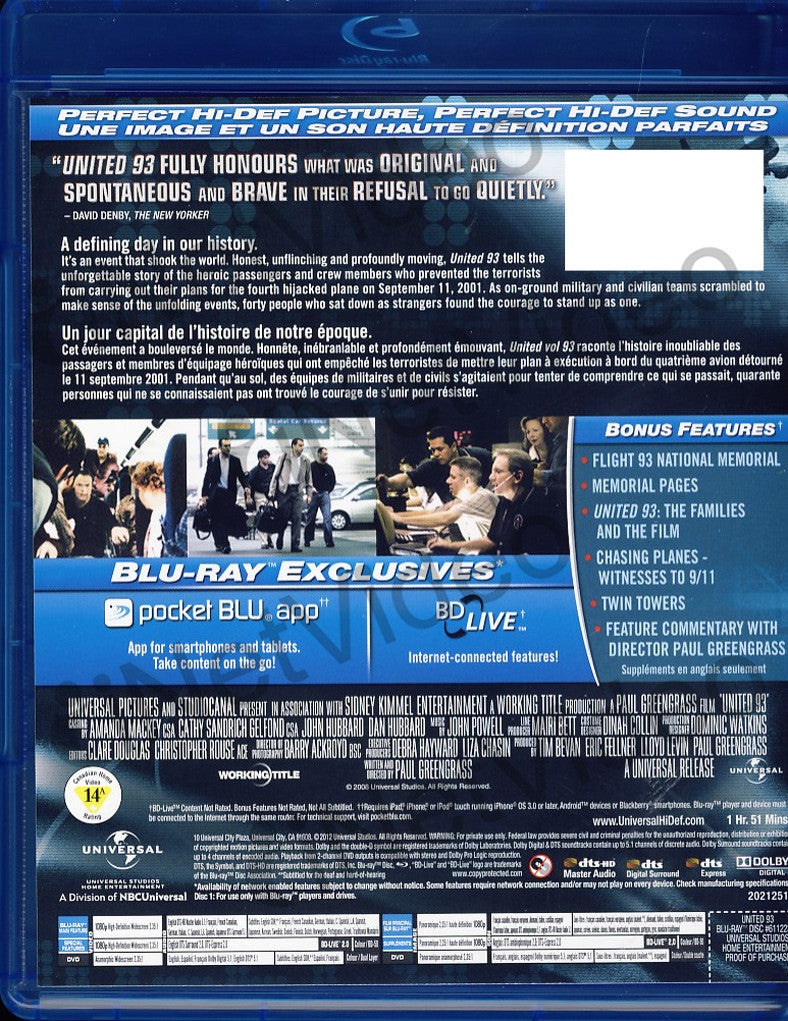 United 93 (Bilingual) (Blu-Ray + Dvd + Digital Copy) (Blu-Ray) (Bilingual)