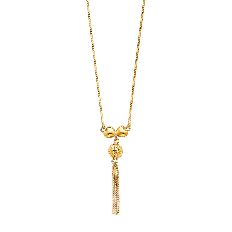 14K Gold Fancy Drop Necklace - 17'