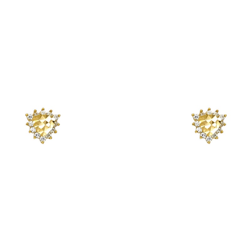 14K Gold Cz Stud Earrings