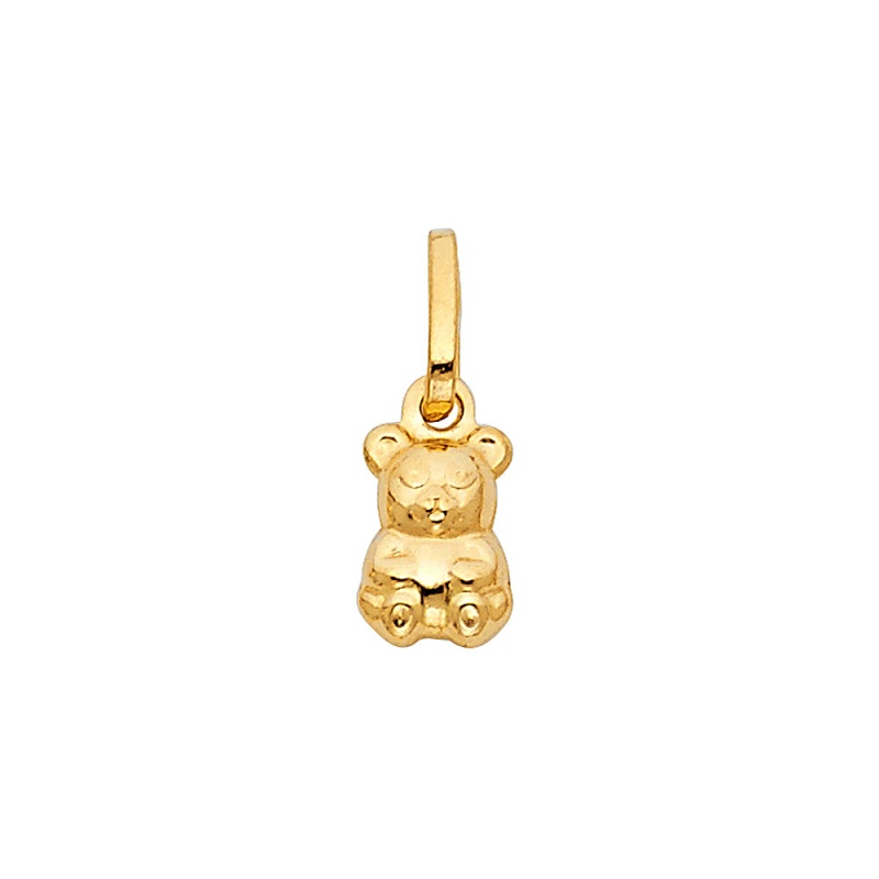 14K Gold Small Sitting Bear Charm Pendant