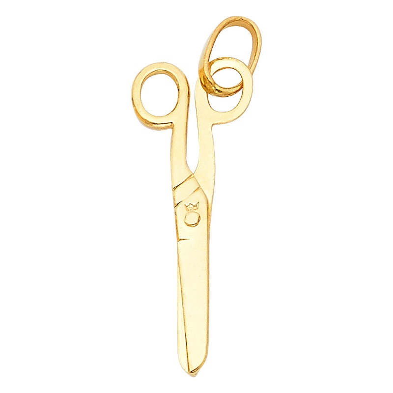 14K Gold Fashion Scissors Charm Pendant