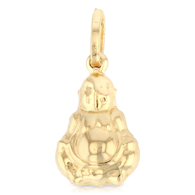 14K Gold Plain Buddha Charm Pendant