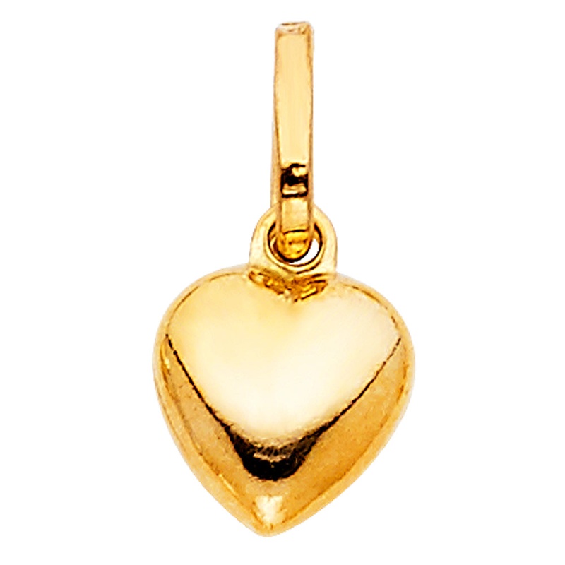 14K Gold Plain Heart Charm Pendant
