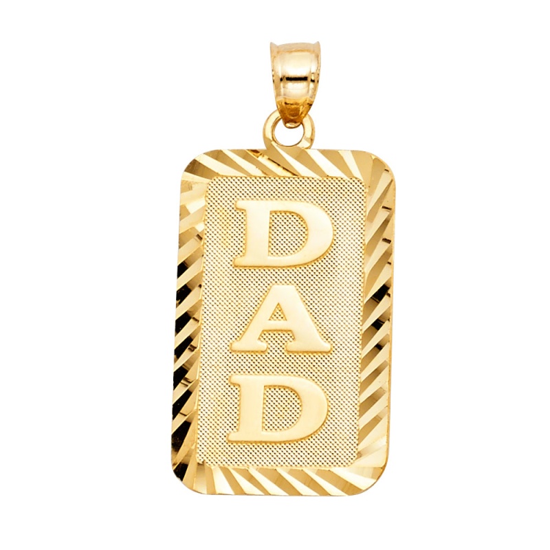 14K Gold Dad Father Charm Pendant
