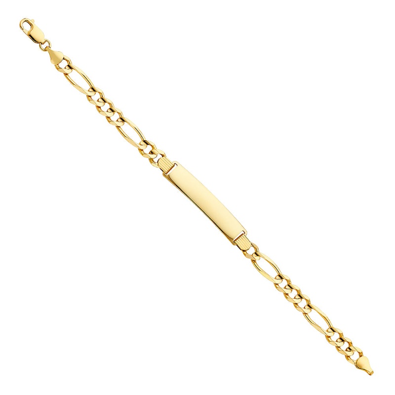 14K Solid Gold Figaro 3+1 Id Bracelet - 8.5'