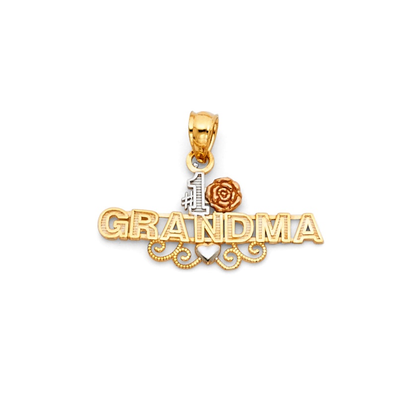 14K Gold #1 Grandma Charm Pendant