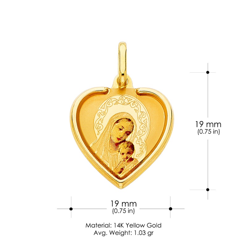 14K Gold Religious Baptism Charm Pendant