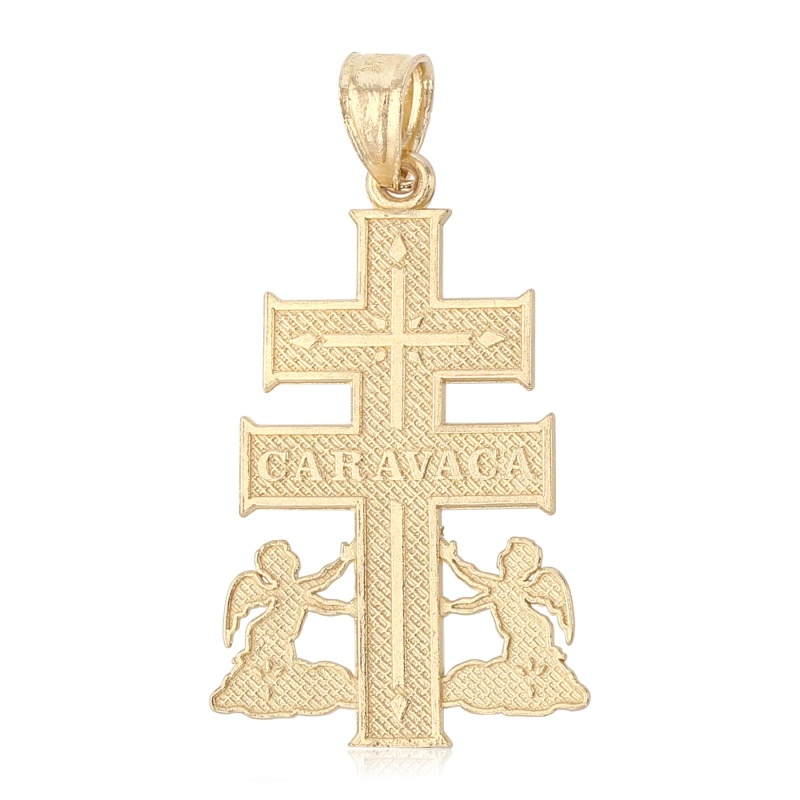 14K Gold Jesus Crucifix Cross Of Caravaca Religious Pendant