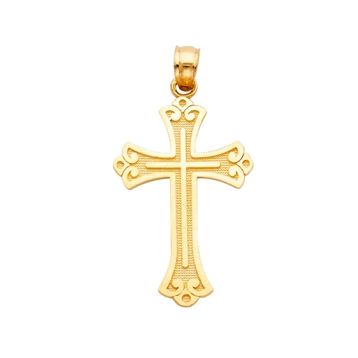 14K Gold Cross Religious Charm Pendant - Ioka