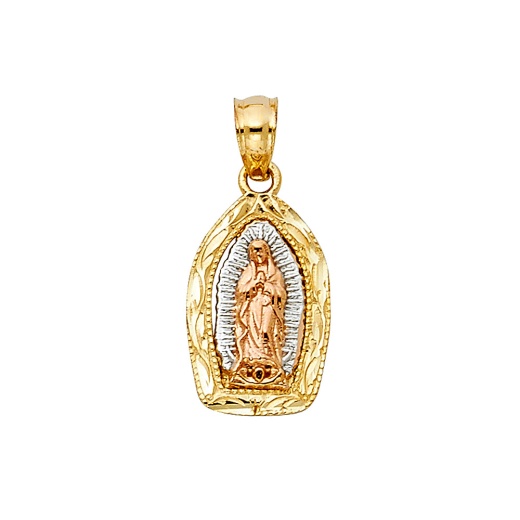 14K Gold Religious Guadalupe Pendant