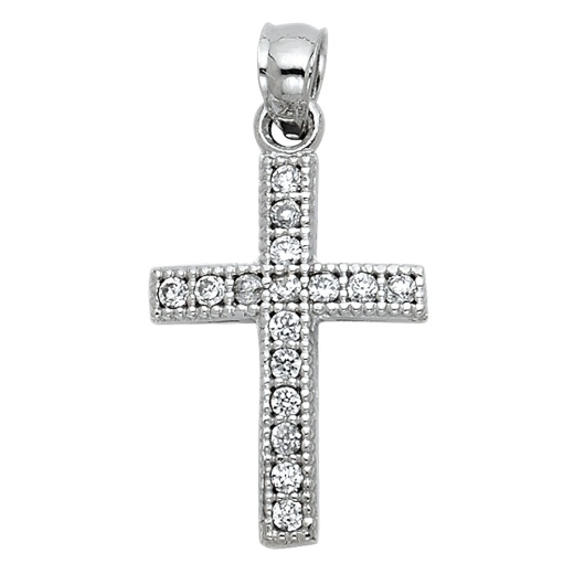 Ioka 14K Gold Fancy Cross Cz Studded Religious Pendant