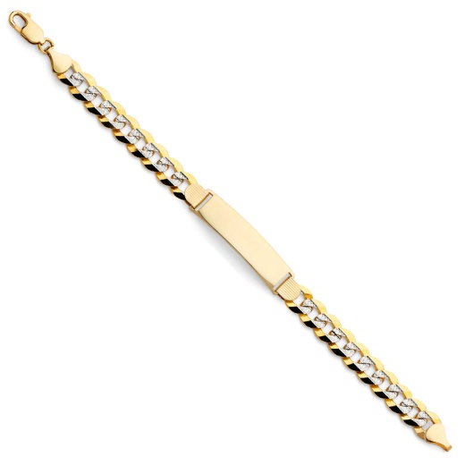 14K Solid Gold Cuban Wp Id Bracelet - 8.5'