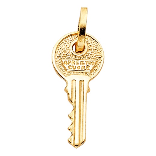 14K Gold Key Charm Pendant - Ioka Jewelry