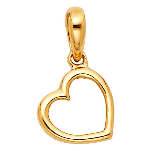14K Gold Heart Charm Pendant