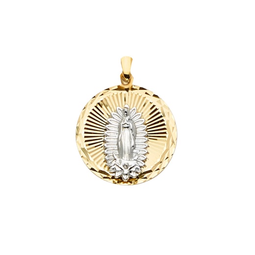 14K Gold Guadalupe Medal Religious Pendant
