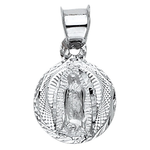 14K Gold Ioka Religious Guadalupe Charm Pendant
