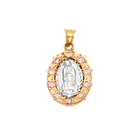 14K Gold Religious Guadalupe Charm Pendant - Ioka Jewelry