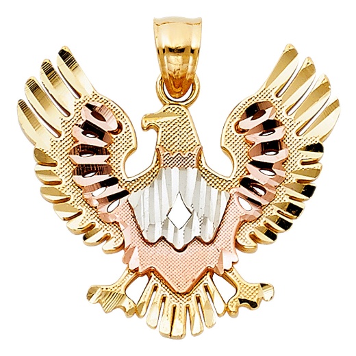 14K Gold Eagle Charm Pendant