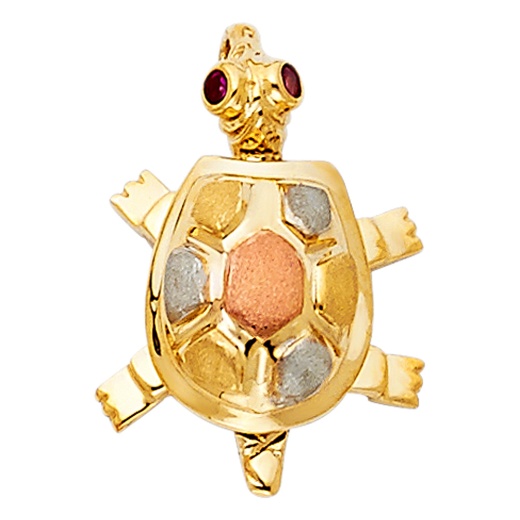 14K Gold Turtle Charm Pendant - Ioka Jewelry