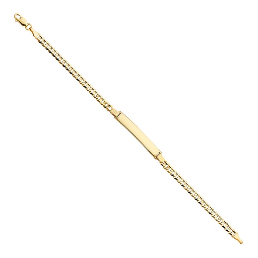 14K Solid Gold Cuban Id Bracelet - 7.5'