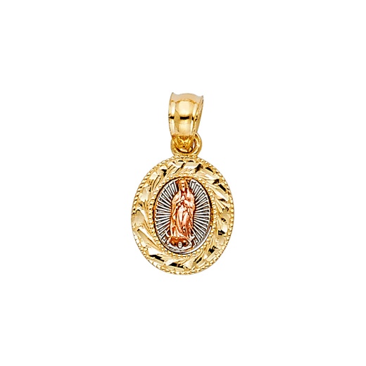 14K Gold Religious Guadalupe Charm Pendant