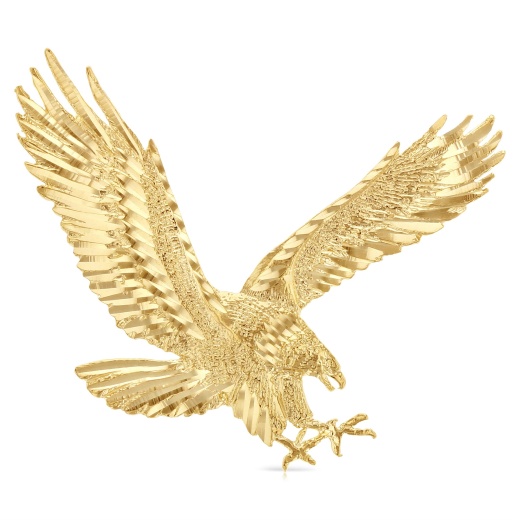14K Gold Eagle Charm Pendant