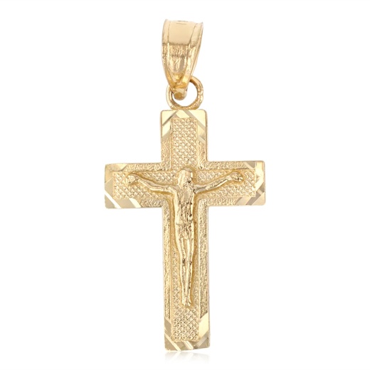 14K Gold Jesus Crucifix Cross Religious Pendant - Ioka