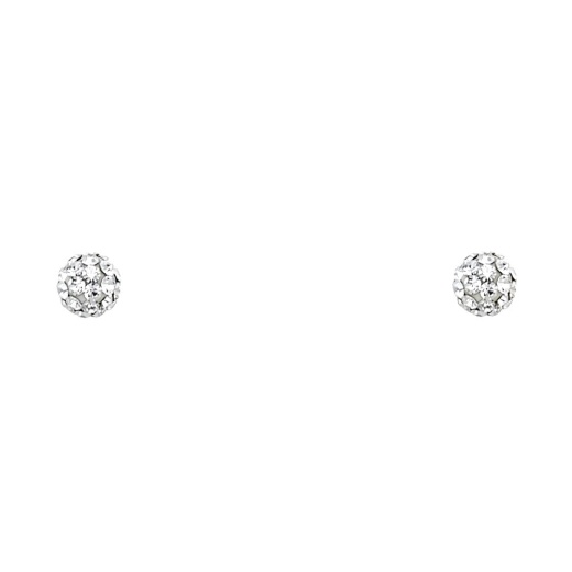 Ioka 14K Gold Cz Round Crystal Ball Stud Earrings (4Mm)