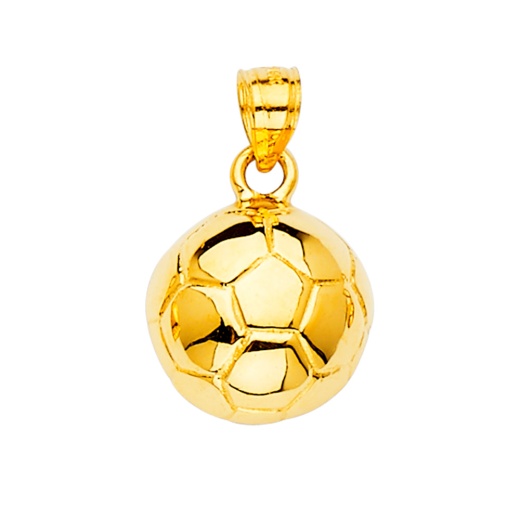14K Gold Soccer Sports Ball Charm Pendant