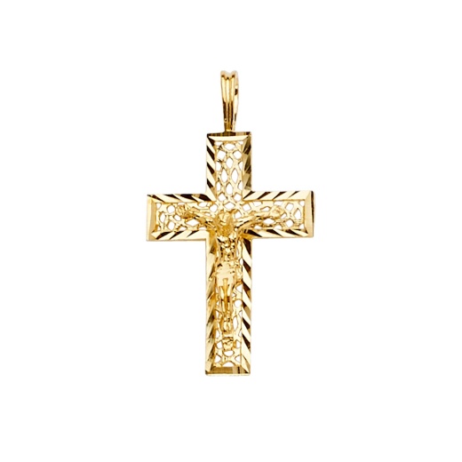 14K Gold Crucifix Cross Religious Pendant - Ioka Jewelry