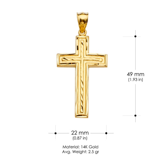 14K Gold Cross Religious Charm Pendant - Ioka Jewelry