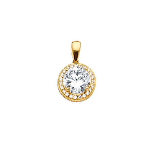 14K Gold Cz Charm Pendant - Ioka Jewelry