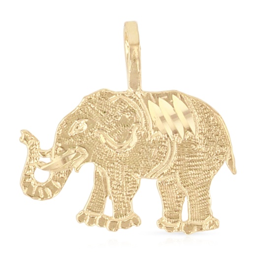 14K Gold Elephant Charm Pendant - Ioka Jewelry