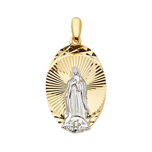 14K Gold Guadalupe Medal Religious Pendant