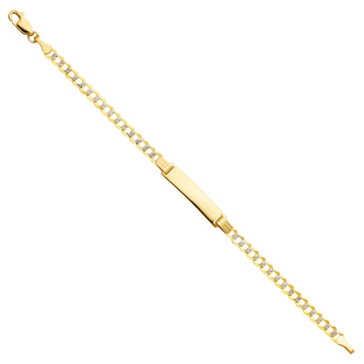 Ioka 14K Solid Gold Cuban Wp Baby Id Bracelet - 6'