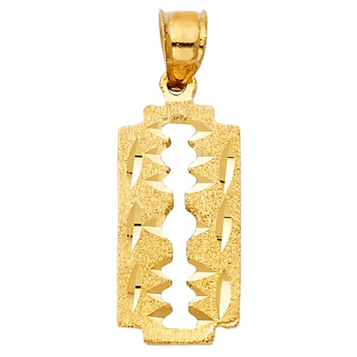 14K Gold Keyhole Charm Pendant
