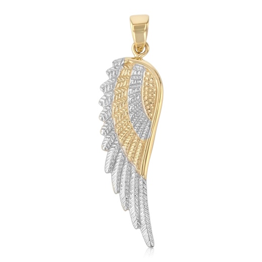 14K Gold Angel Bird Wing Charm Pendant