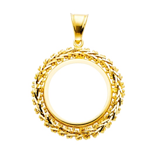 14K Gold 2.5 Pesos Coin Bola Charm Pendant - Ioka Jewelry
