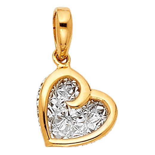 14K Gold Heart Charm Pendant