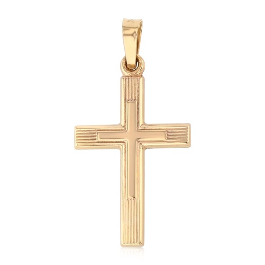 14K Gold Religious Cross Charm Pendant - Ioka