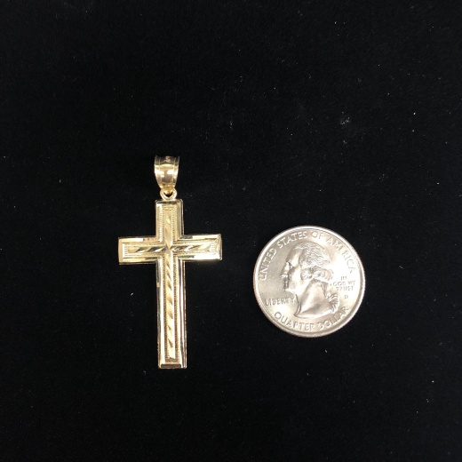 14K Gold Cross Religious Charm Pendant - Ioka Jewelry