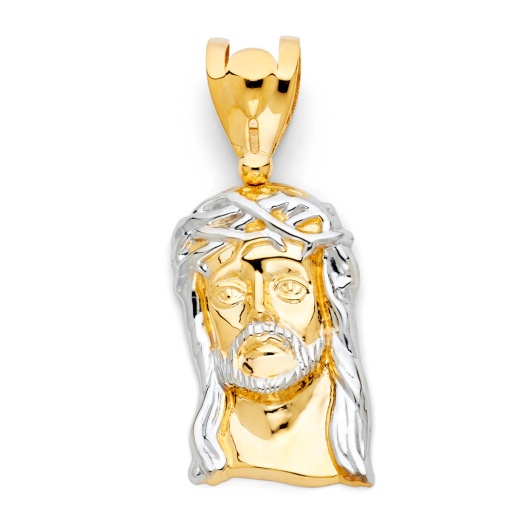 14K Gold Religious Jesus Head Charm Pendant - Ioka Jewelry