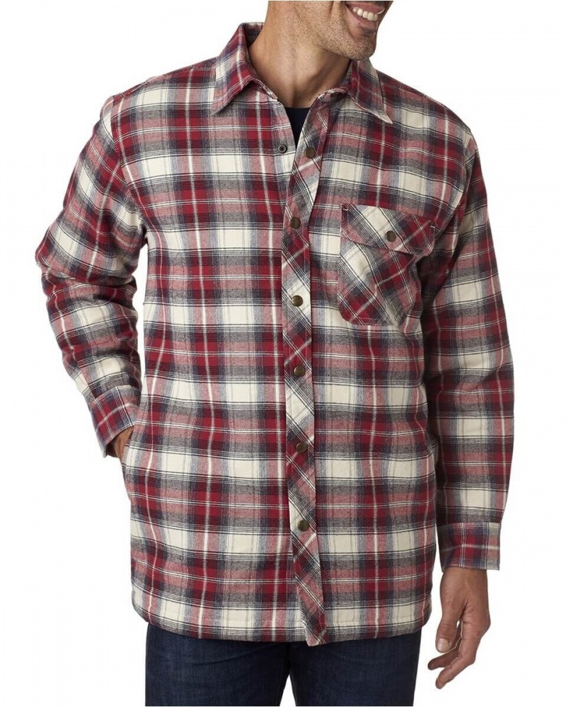 Men's Flannel Shirt Jacket With Quilt Lining