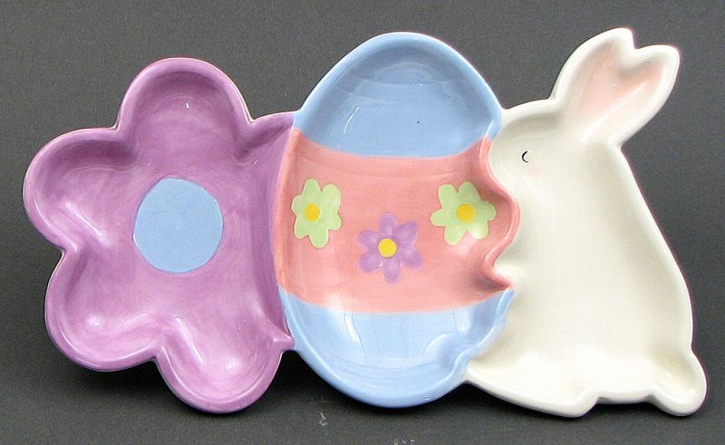 Ceramic Bunny Divided Tray