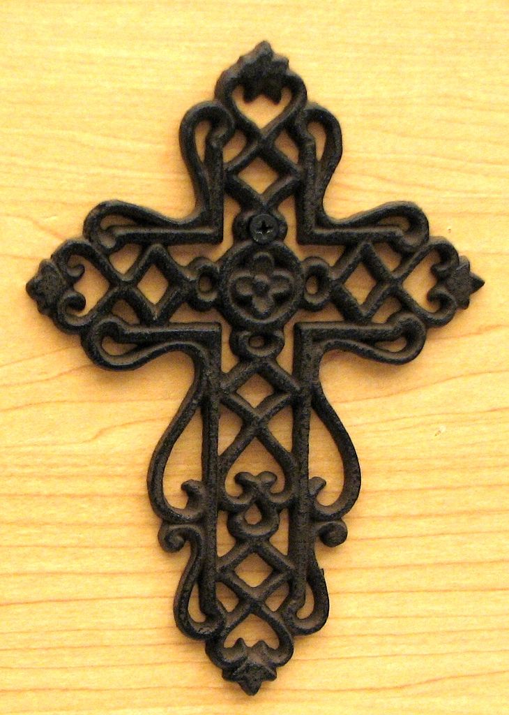 Small Cast Iron Cross With Scrolls