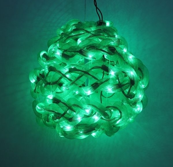 10'' Green Spun Tube Light Ball 1 Lights